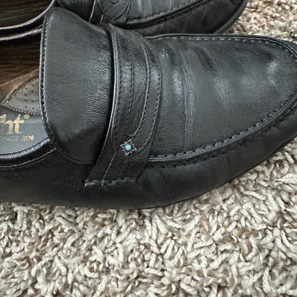 Wright Vintage Italian Leather Grandpa loafer Black sz - Picture 8 of 8